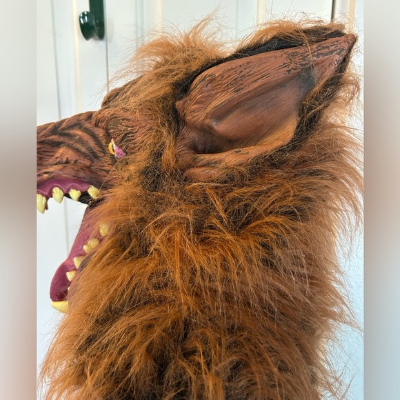 Werewolf Wolf Mask Latex Brown Hair Scary Halloween Adult One size Fits Most - Picture 5 of 7